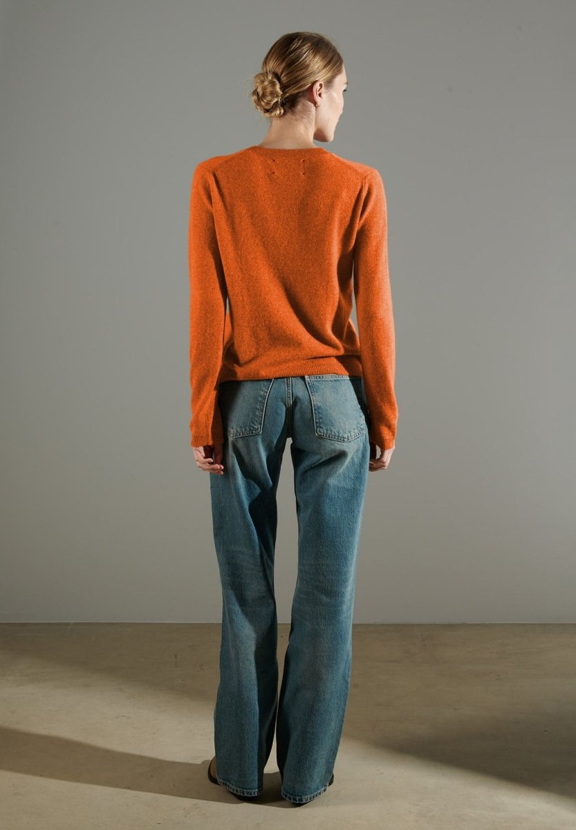 Pull col rond femme en cachemire mandarine - NAMI 4