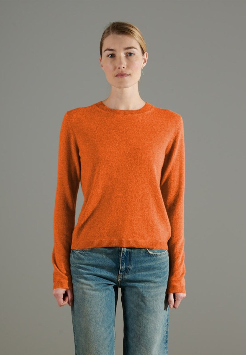 Pull col rond femme en cachemire mandarine - NAMI 4
