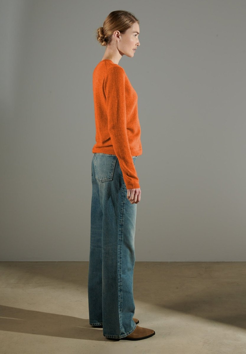 Pull col rond femme en cachemire mandarine - NAMI 4