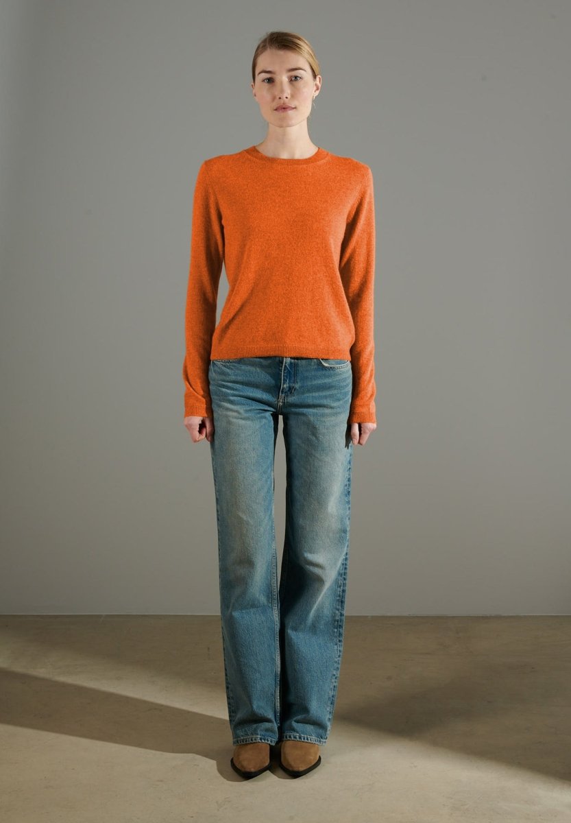 Pull col rond femme en cachemire mandarine - NAMI 4