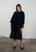 Poncho femme en cachemire bleu marine - LILLY 9