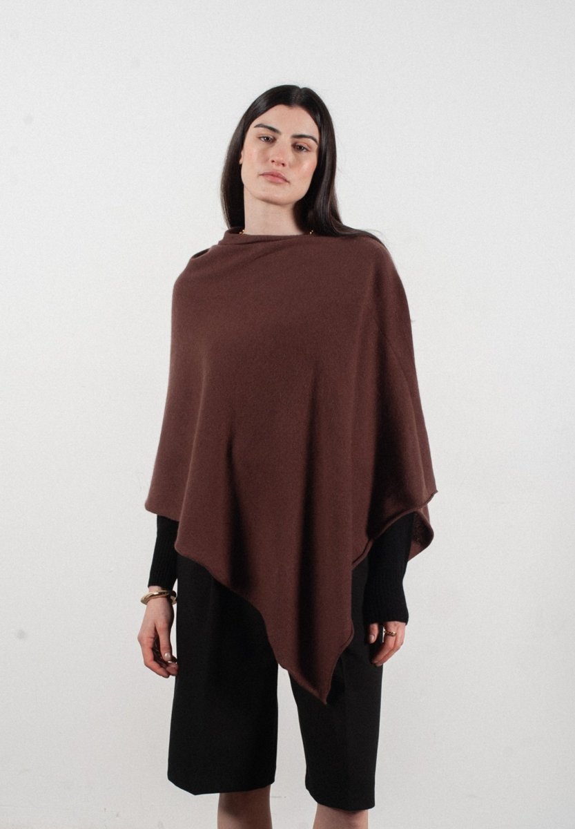 Poncho femme en cachemire marron - LILLY 9