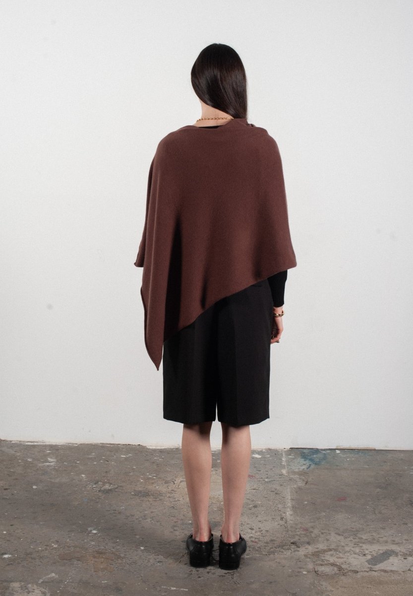 Poncho femme en cachemire marron - LILLY 9