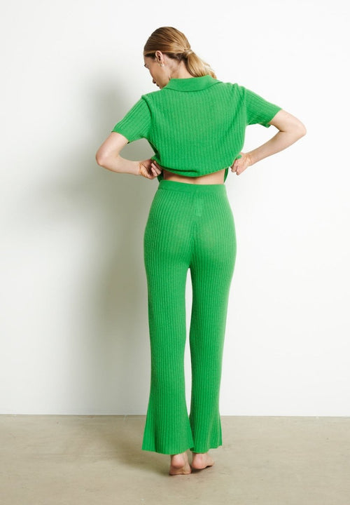 Pantalon femme en cachemire vert pomme - RIA 14