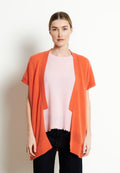 Gilet kimono manches courtes en cachemire mandarine - RIA 4