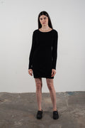 Robe col rond femme en cachemire noir - LILLY 12