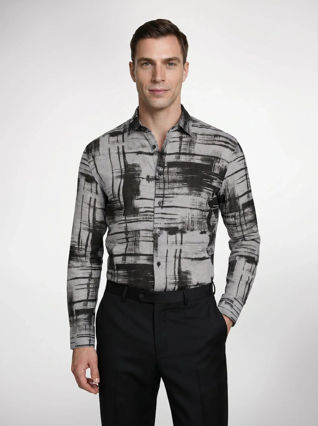 Chemise en lin Geometric Harmony – Made in France