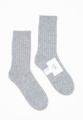 Chaussettes femme en cachemire 4 fils gris clair - UNI 12