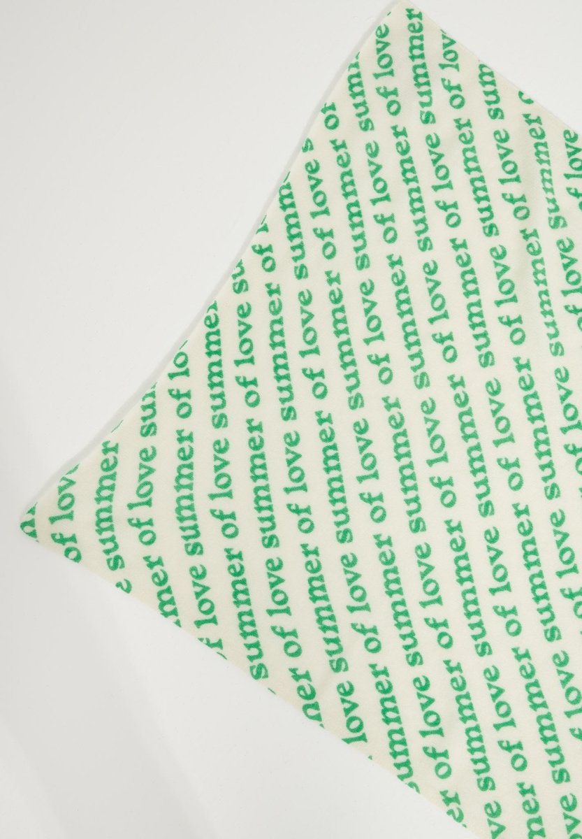 Bandana femme en cachemire imprimé blanc écru & vert - UNI 7