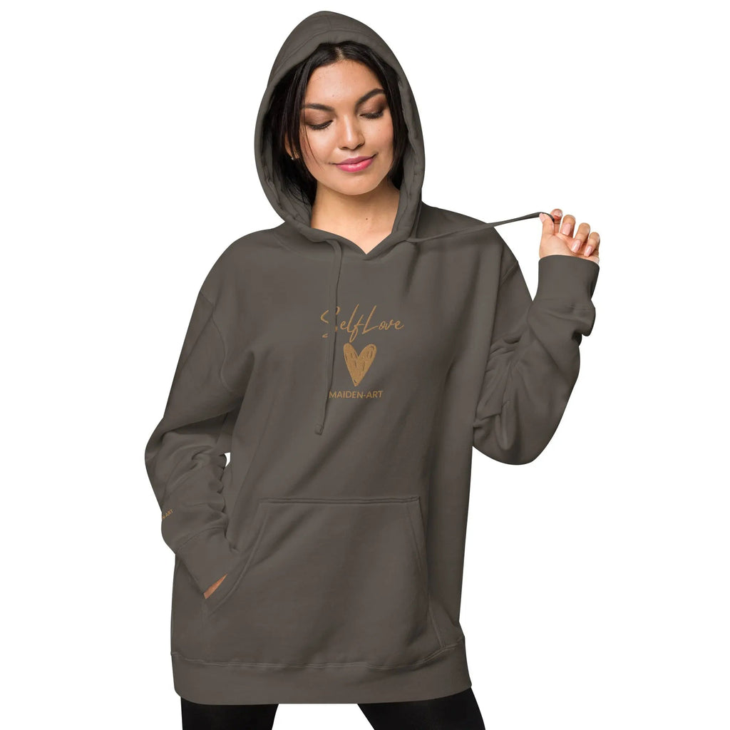 Sweat à capuche unisexe Self Love – teint pigmentaire, broderie or