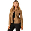 Women’s Brown Button Suede Leather Jacket