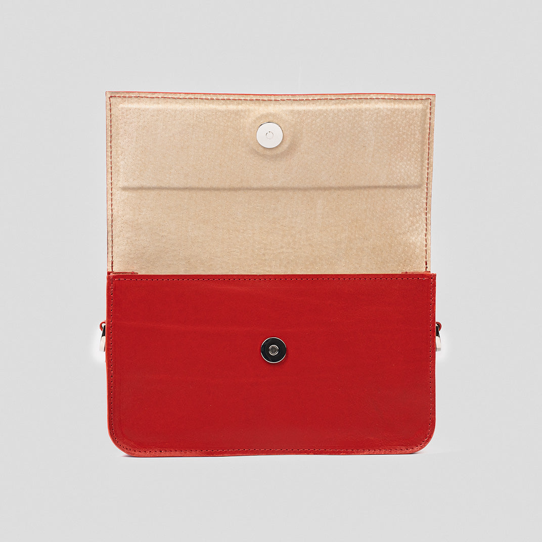 Sac bandoulière en cuir – Curie (rouge)