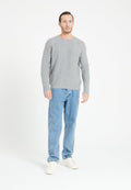 Pull col rond homme en cachemire 6 fils gris clair - ZACH 1