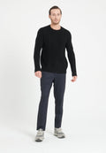 Pull col rond homme en cachemire 6 fils noir - ZACH 1