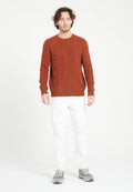 Pull col rond homme en cachemire 6 fils terracotta - ZACH 1