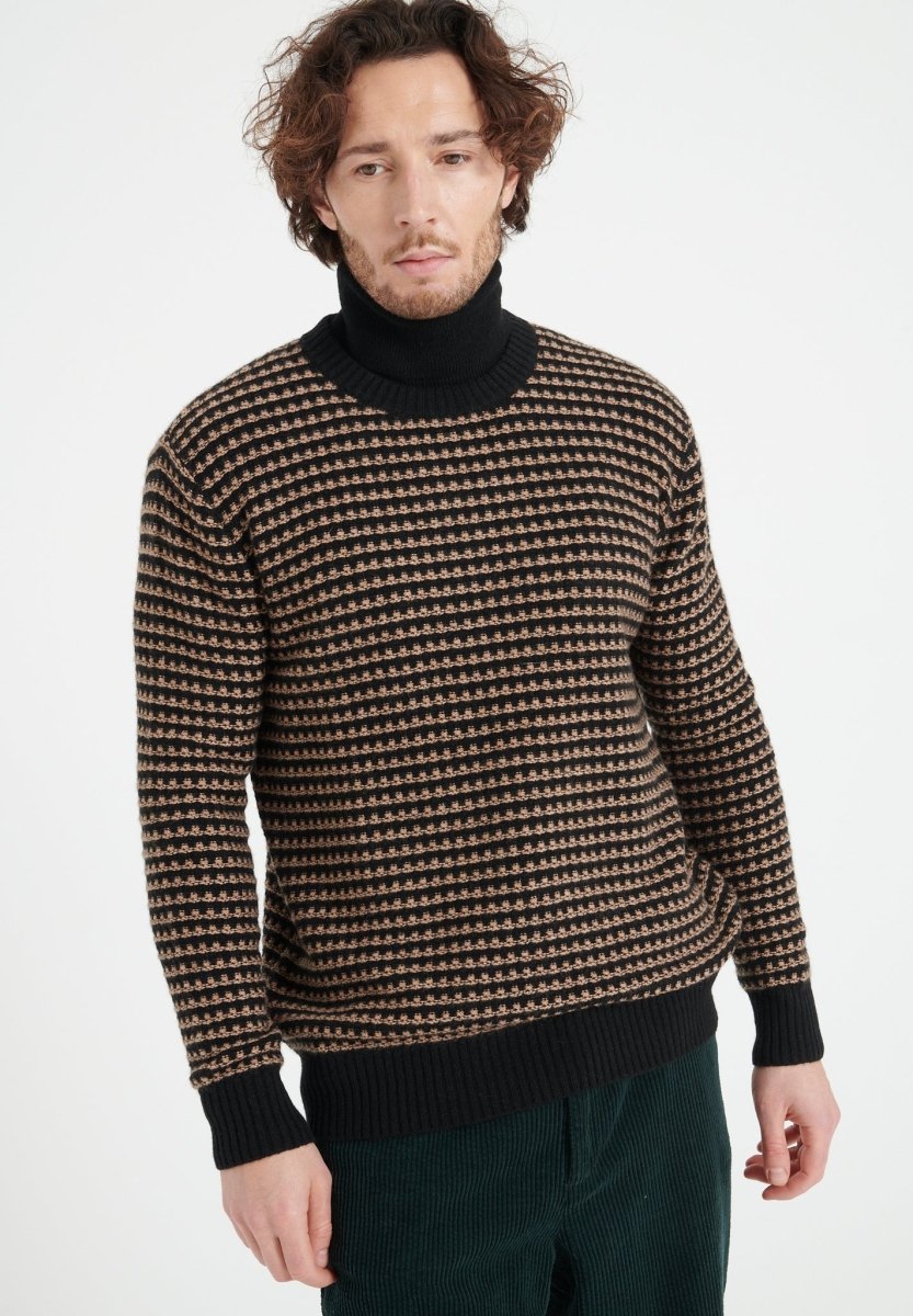 Pull col rond homme en cachemire 4 fils noir - ZACH 3