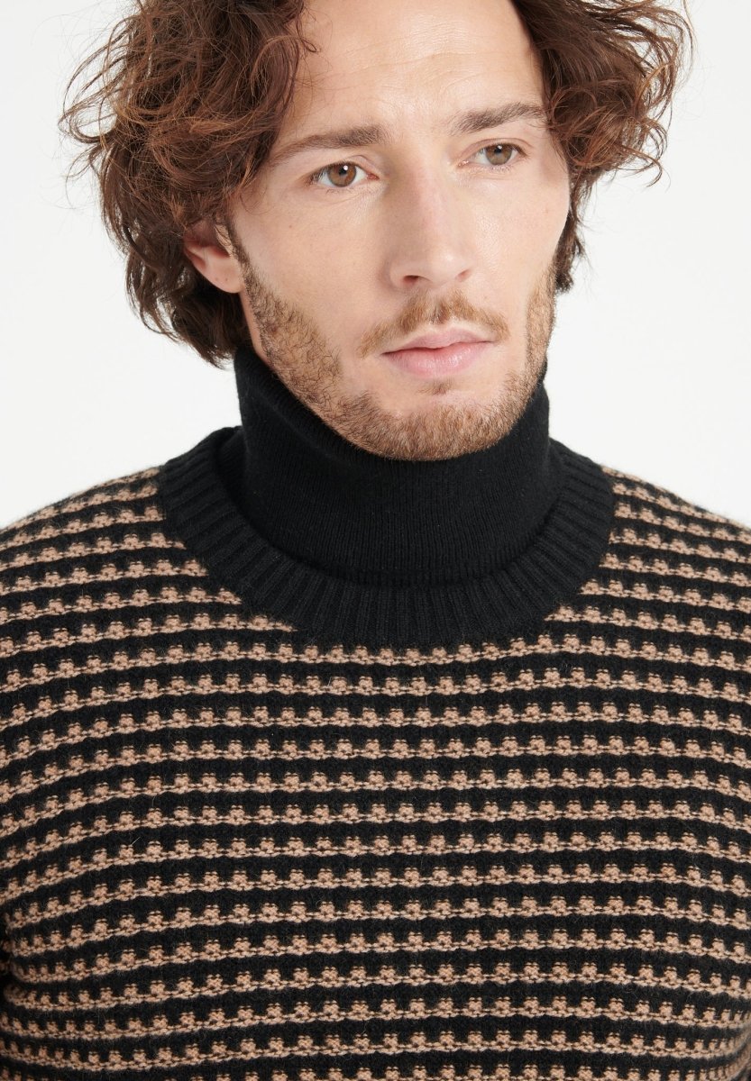Pull col rond homme en cachemire 4 fils noir - ZACH 3