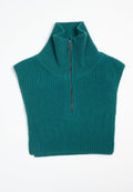 Col montant zippé femme en cachemire 4 fils vert foncé - ZAYA 1