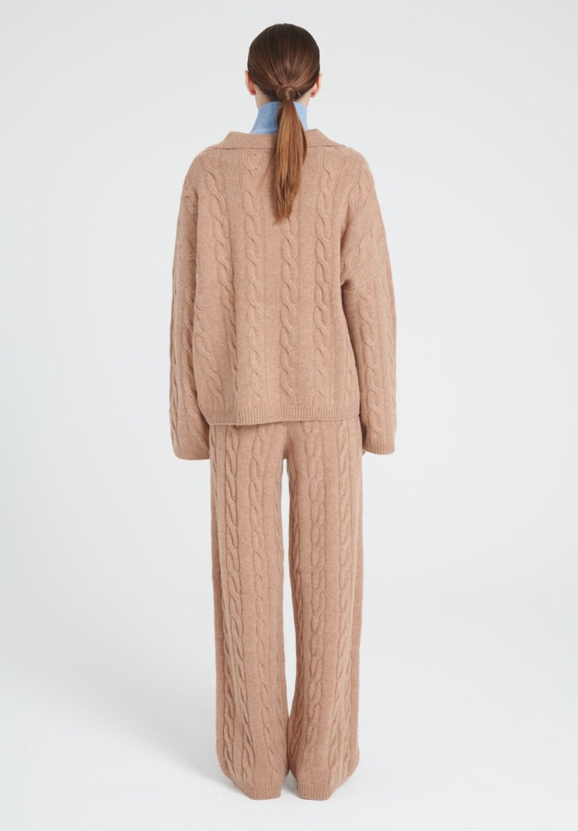 Polo manches longues femme en cachemire 6 fils camel - ZAYA 5