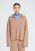 Polo manches longues femme en cachemire 6 fils camel - ZAYA 5