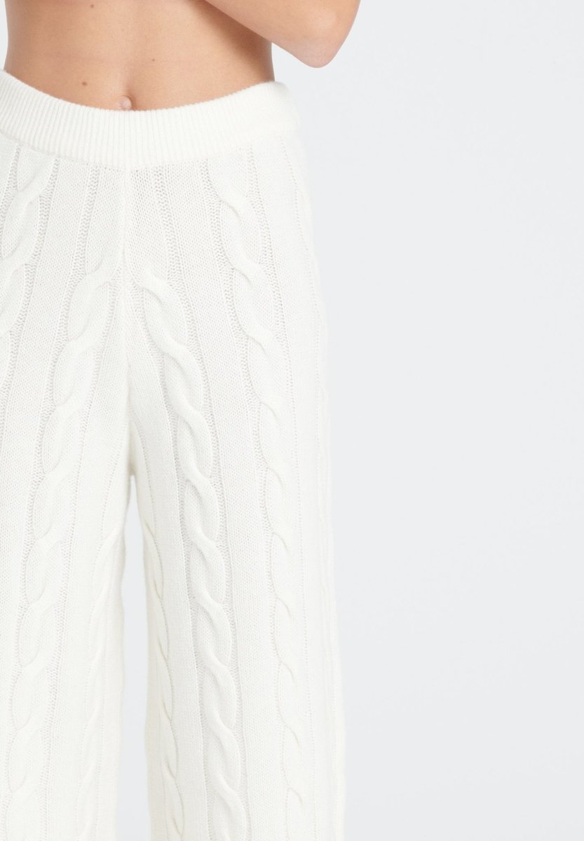 Pantalon femme en cachemire 6 fils blanc écru - ZAYA 6