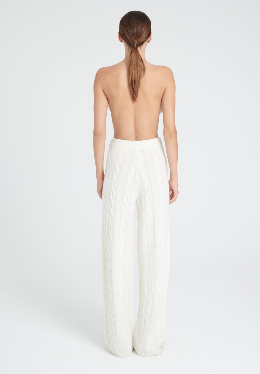 Pantalon femme en cachemire 6 fils blanc écru - ZAYA 6